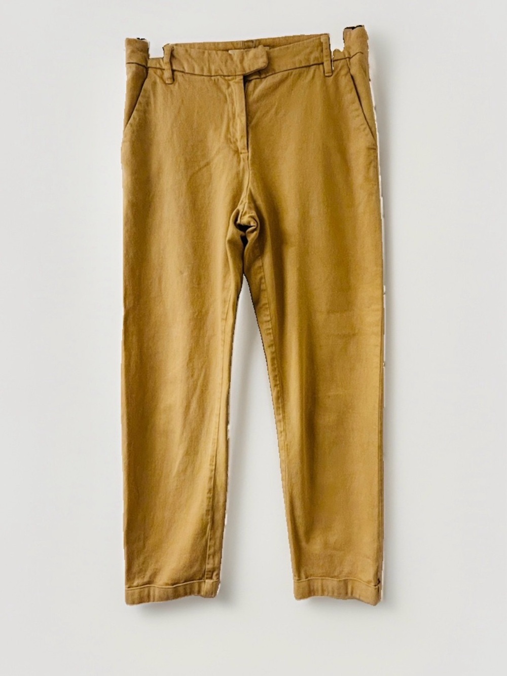 Sessùn Khaki Cotton-Blend Straight Leg Chino Pants Mustard Color Size 4 Preppy